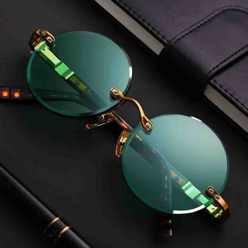 Lunettes de soleil classiques  - Men'S Fashion Rimless Glasses avis et prix