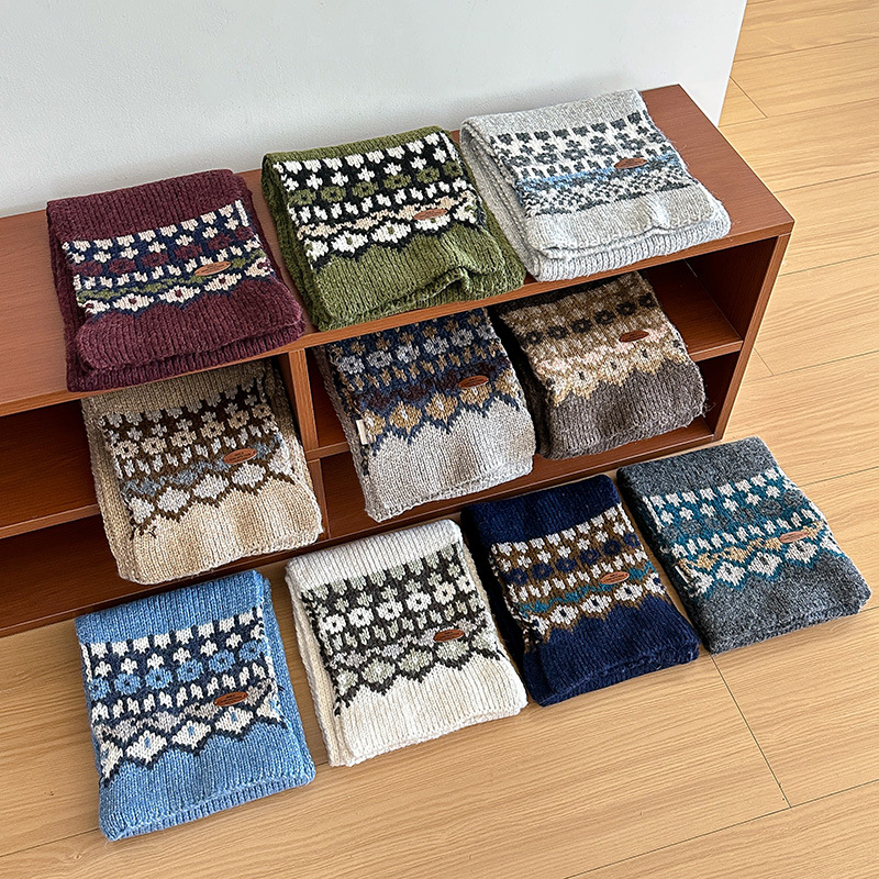 Écharpe tricotée jacquard pour - Men Scarf Wool avis et prix
