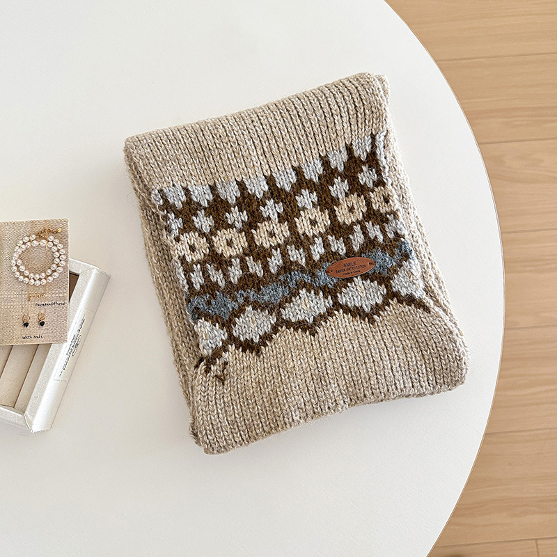 Écharpe tricotée jacquard pour - Men Scarf Wool avis et prix