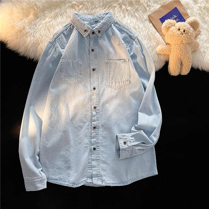 Chemises en denim de style cor - Men Fashion Korean Style avis et prix