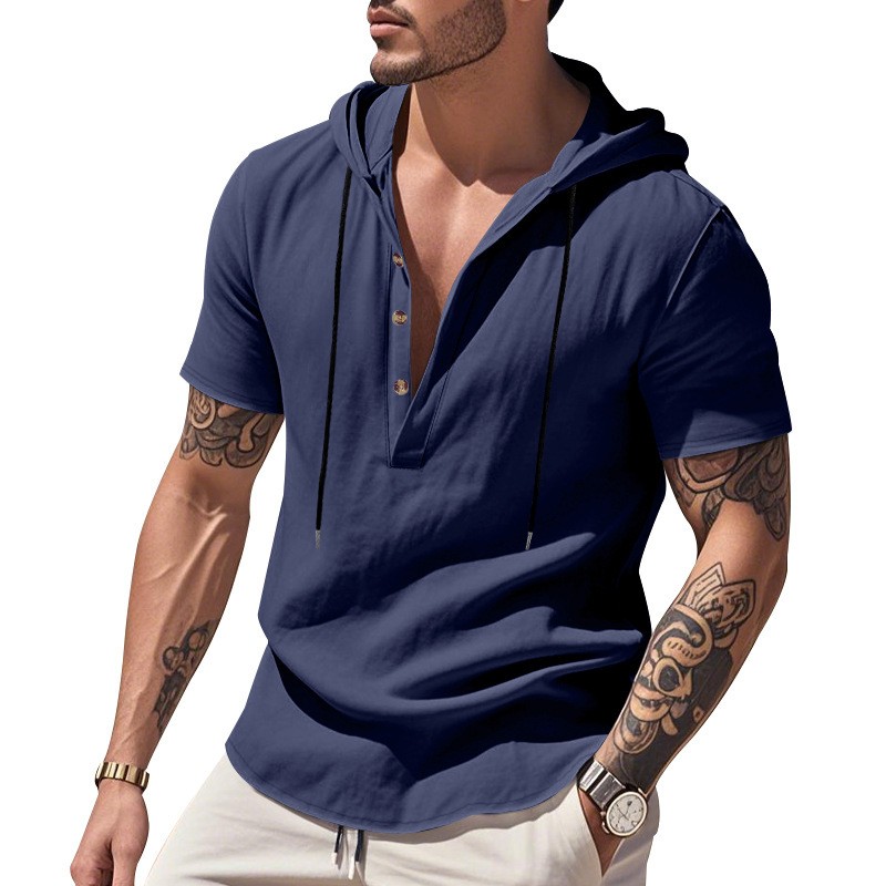 Chemise décontractée en lin bl - Linen Shirt Summer avis et prix