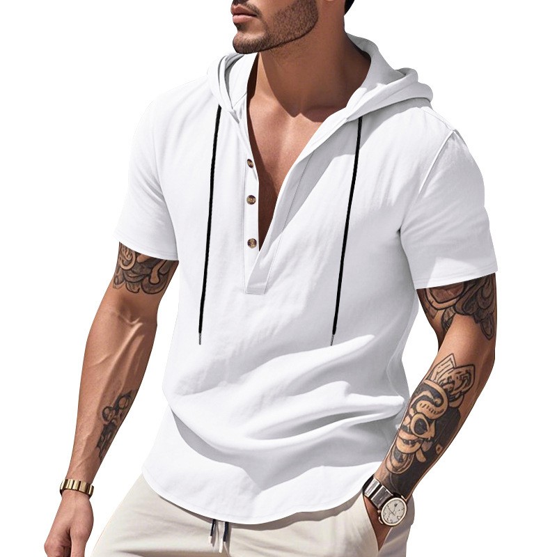 Chemise décontractée en lin bl - Linen Shirt Summer avis et prix