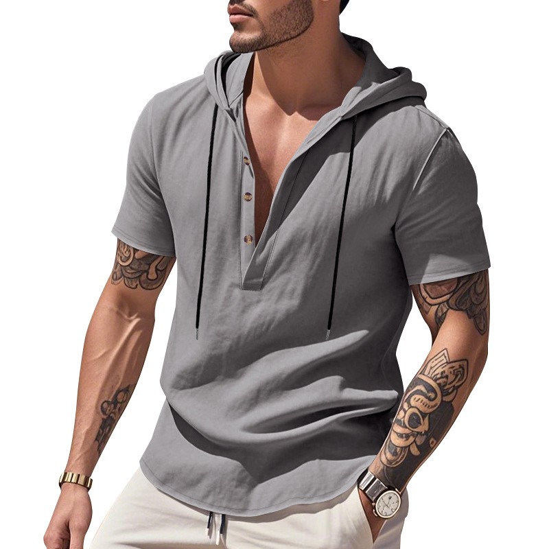 Chemise décontractée en lin bl - Linen Shirt Summer avis et prix