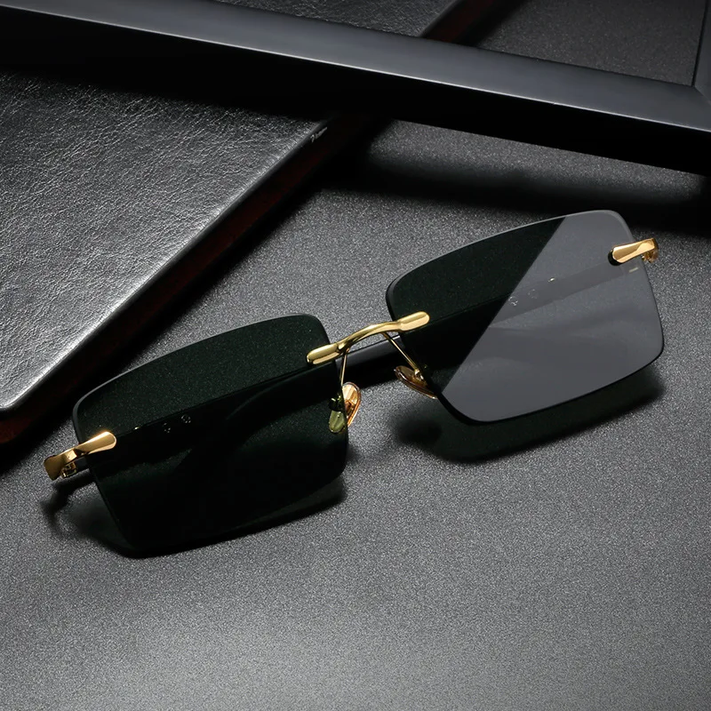 Lunettes de soleil rectangulai - Men'S Fashion Rimless Glasses avis et prix