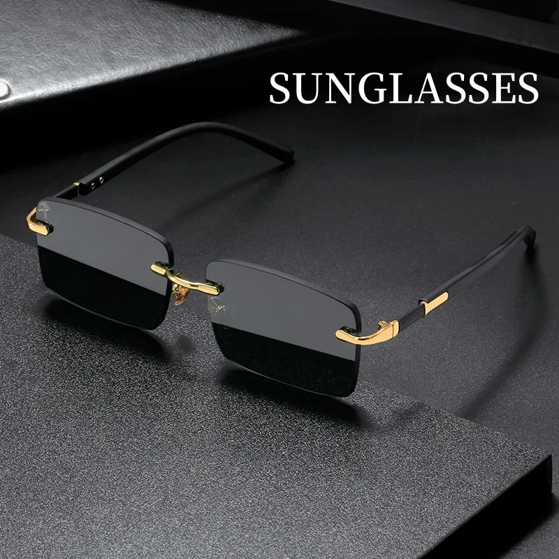 Lunettes de soleil rectangulai - Men'S Fashion Rimless Glasses avis et prix