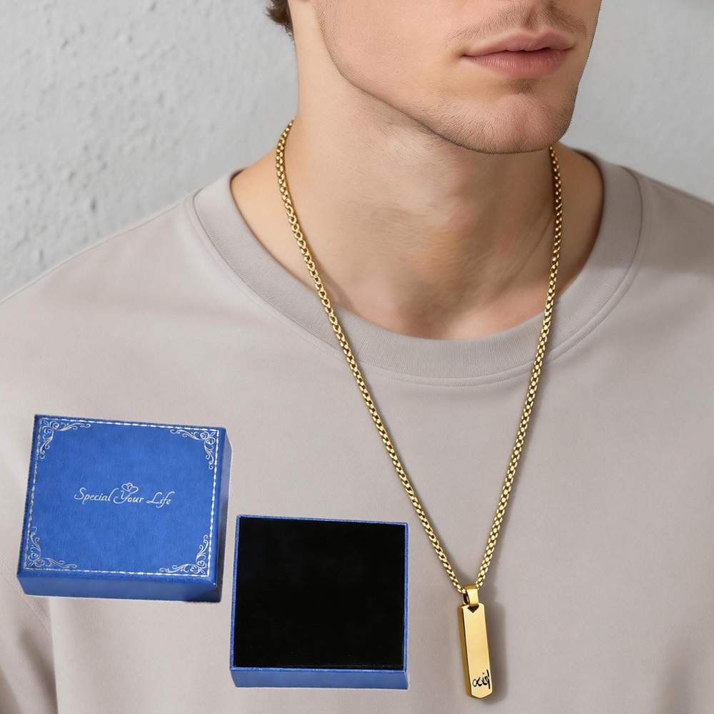 Collier 3D en forme de barre,  - Men'S Fashion All Black Outfit avis et prix