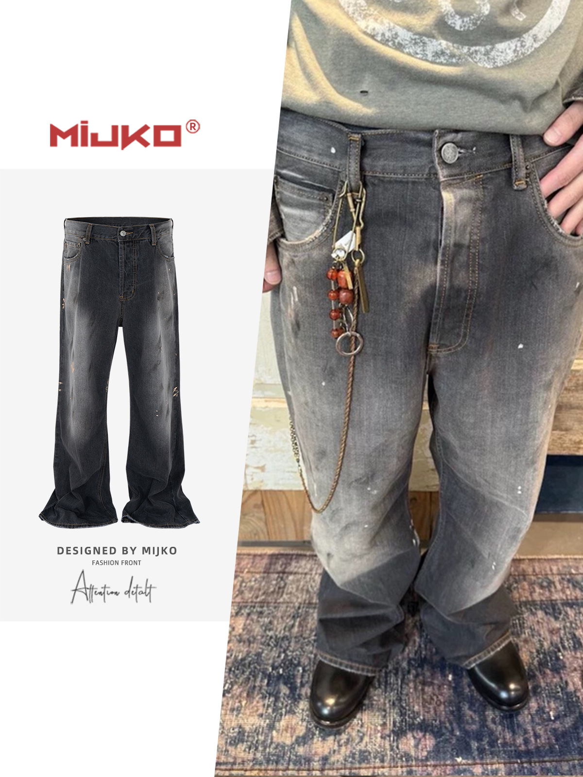 MIJKO délavé jean homme décont - Men'S Fashion Jeans And Boots avis et prix