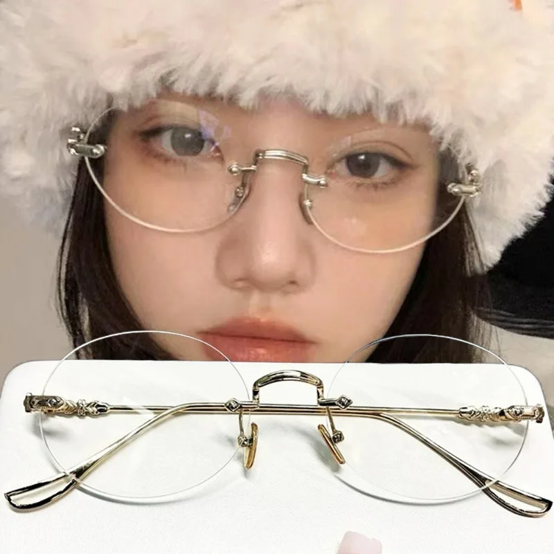 Lunettes ovales sans bords pou - Men'S Fashion Rimless Glasses avis et prix