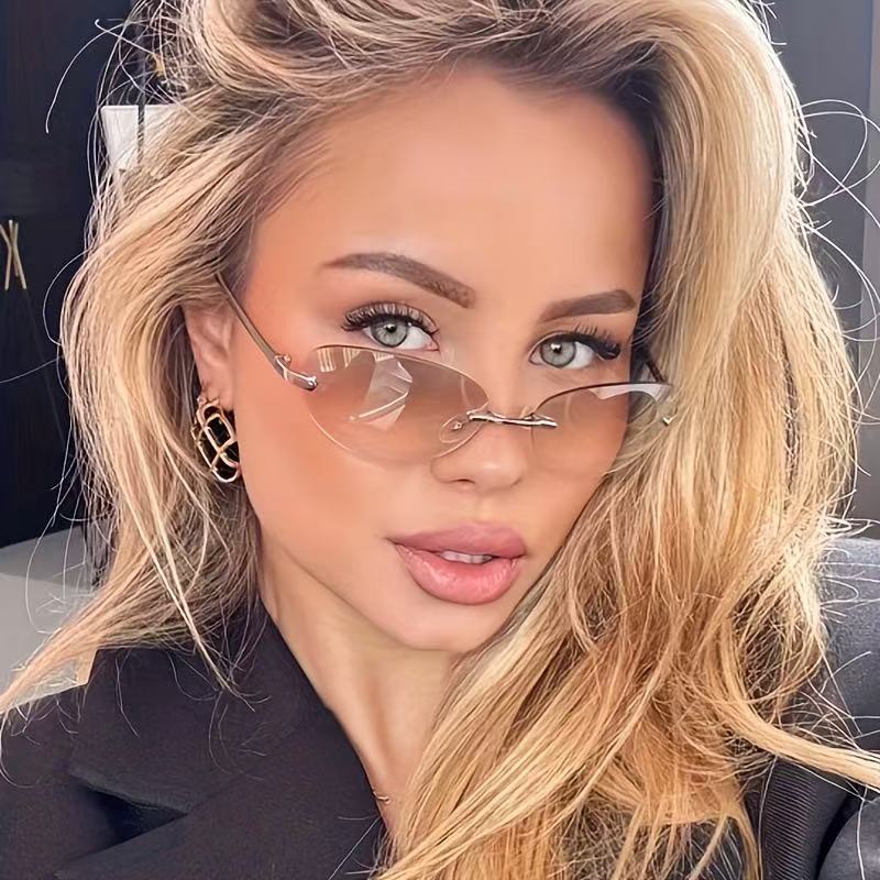 Lunettes de soleil ovales sans - Men'S Fashion Rimless Glasses avis et prix