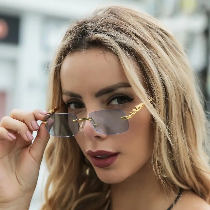 Lunettes de soleil carrées san - Men'S Fashion Rimless Glasses avis et prix