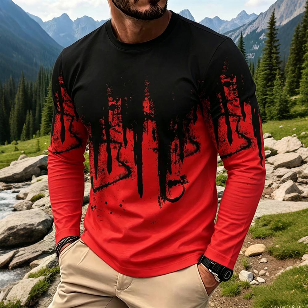T-shirt à manches longues dégr - Mens Fashion Top avis et prix