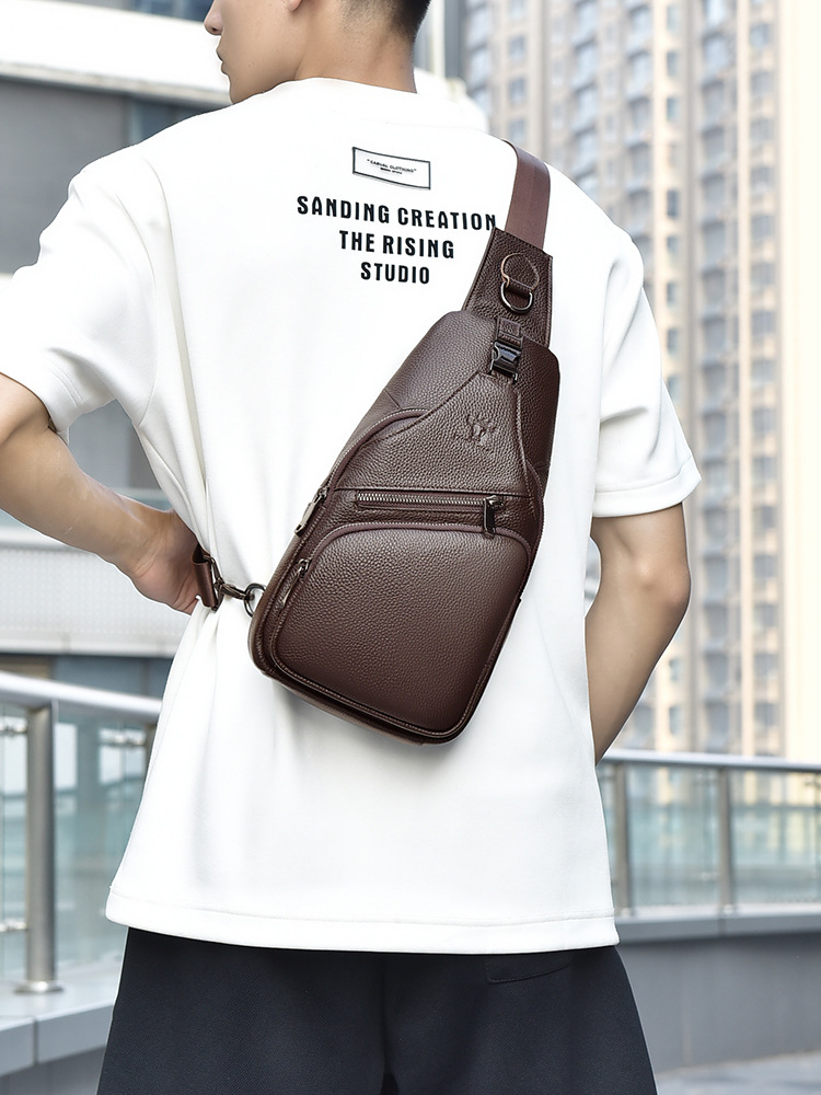 Sac de poitrine en cuir vérita - Men Fashion Korean Style avis et prix